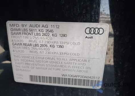 2013 Audi Q5 3.0T Premium Plus from USA, damaged, VIN WA1DGAFP2DA042512
